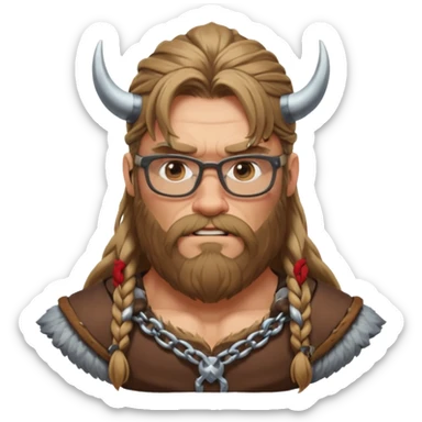 Glasses-Wearing wild viking sticker