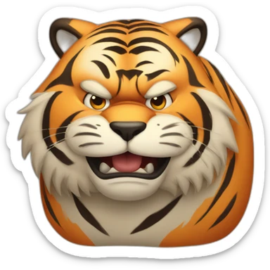 fat and angry tiger sticker