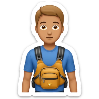 man with waist bags sticker