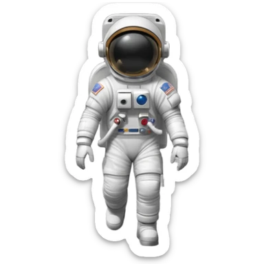 Astronaut walk on moon sticker