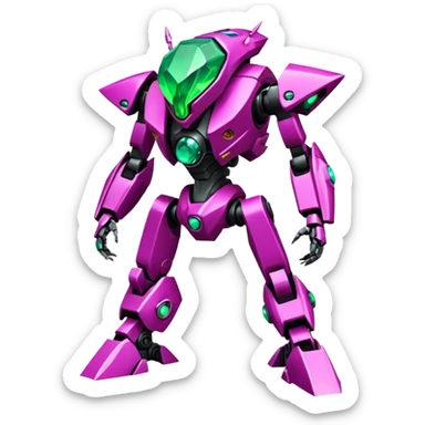 Edgy badass toxic poisonous liquidy shaky cool awesome epic sapphire emerald citron topaz magenta radioactive faulty rue ruby Tropical Futuristic Modern Mecha-Fakémon-hybrid-creature (full body)  sticker