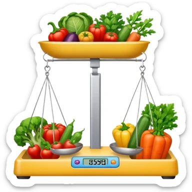 scale with symbol keys for vegetables from the front sticker