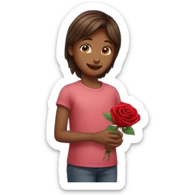 Boy giving rose to a girl sticker