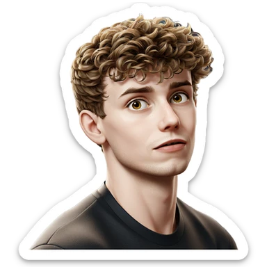 portrait of a young man sticker