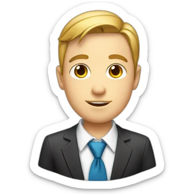 white boy wearing a shirt and tie sticker