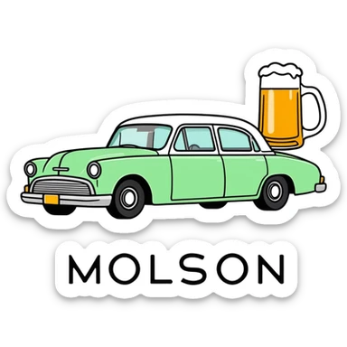 moloson canadian beer car sticker