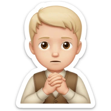 a little man plotting and scheming, rubbing his hands together  sticker