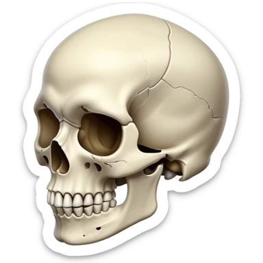 Skull with an abnormally large jawline sticker