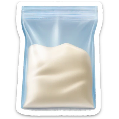 clear ziploc bag with flour inside sticker