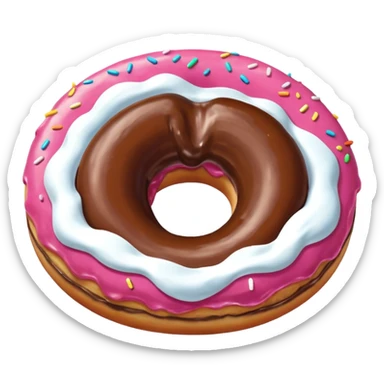 Powdered donut filled with nutella sticker