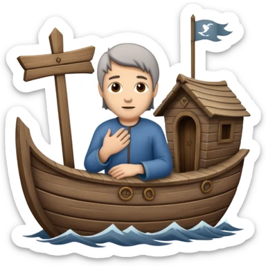 noah on his arc sticker