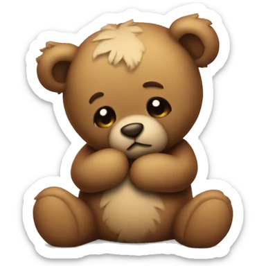heartbroken teddy bear  sticker