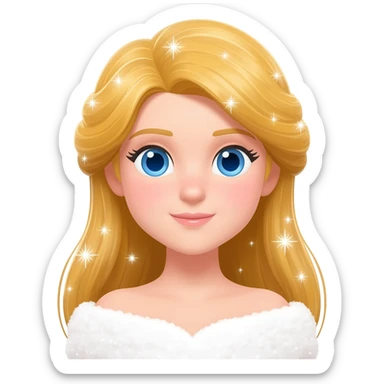 princess with blue eyes and vibe sparkles around her sticker