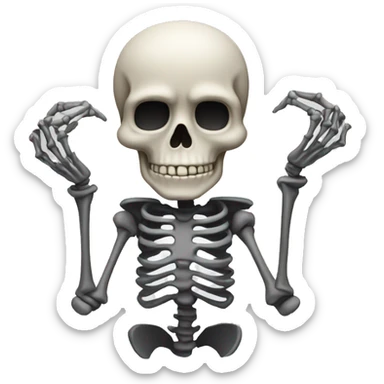 skeleton with rock arms sticker