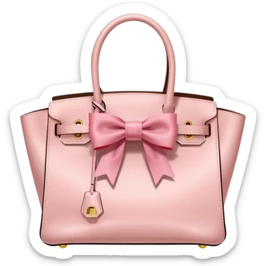 light pink birkin bag with bow sticker