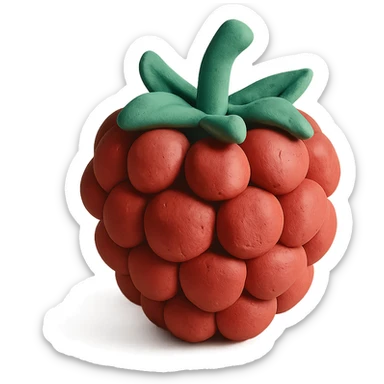 raspberry fruit claymation style sticker