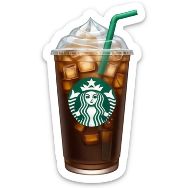 Starbuck ice coffee with ice cubes sticker