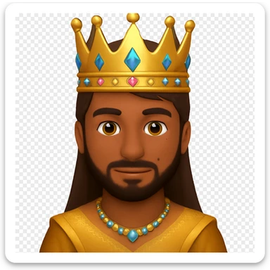 Make the man tanned, add a slight dark beard, and a mole on the left side of his face, with no background. Maintain the original style and details of the image. sticker