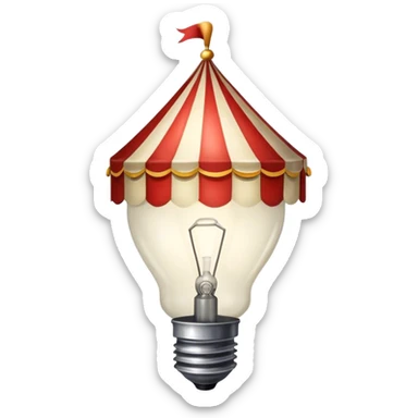 Vintage circus lightbulbs sign sticker