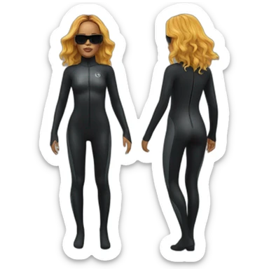 rihanna wearing a wetsuit hyperrealistic sticker