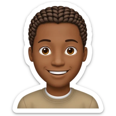Hazme un emoji de un hombre negro con trenzas cortas sticker