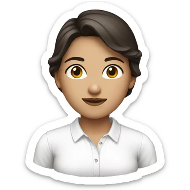 beatiful brunette white shirt sticker