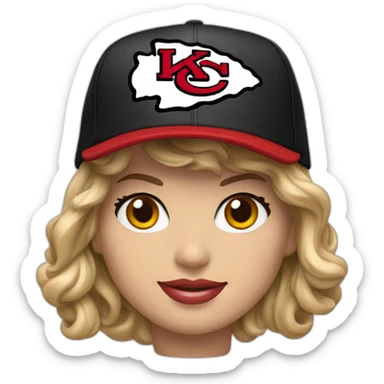 Taylor swift in a Kansas City chiefs hat sticker