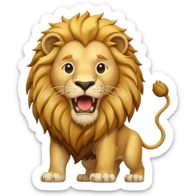 Lion – Golden mane, roaring, standing proudly sticker