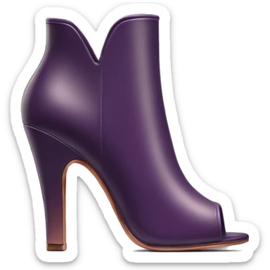 Realistic Isolated pair of dark purple to light purple with rose gold front facing peep toe ankle bootie boots.  sticker
