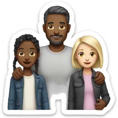 White Family with 3 kids sticker