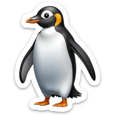 penguin walking to icy mountains sticker