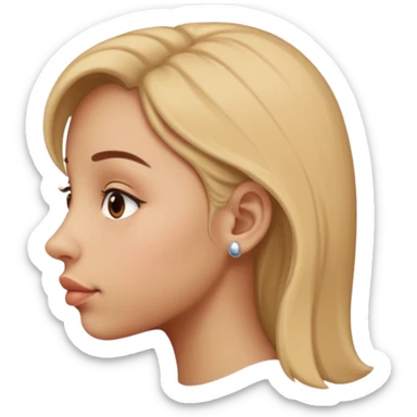 Girl with very very big bulgy Nose, side view sticker