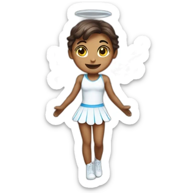 Angel emoji with wings becomes a cheerleader sticker