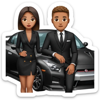 josh king jetset madrid the millionaire internet celebrity panel rank founder and instagram model girlfriend Tefi in Nissan GTR  sticker