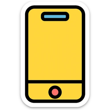 phone, color outline icon style sticker