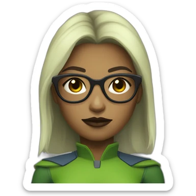 Martian Manhunter girl with glasses sticker