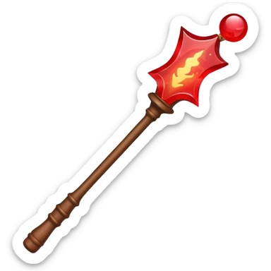 magic wand with red magic wave sticker