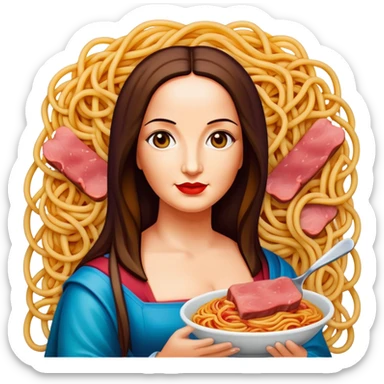 pop art monalisa SPAM meat spaghettio slop  sticker