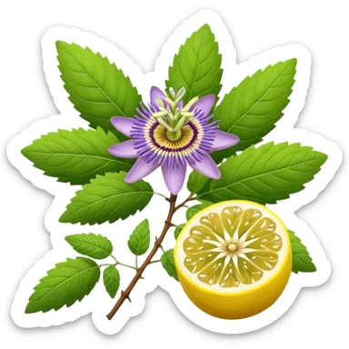lavender, passion flower, ashwagandha roots, lemon balm sticker