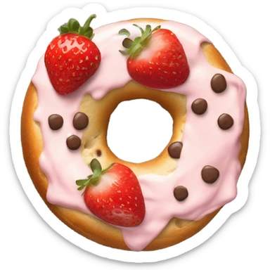 Chocolate chip bagel with strawberry cream cheese   sticker