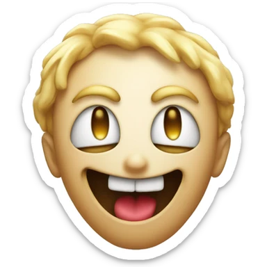 a smiley with mad smile with laser beam emiting from eyes sticker