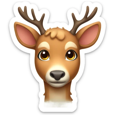 cute deer with antlers sticker