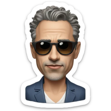 Jordan Peterson with cool sunglasses and with no shirt sticker