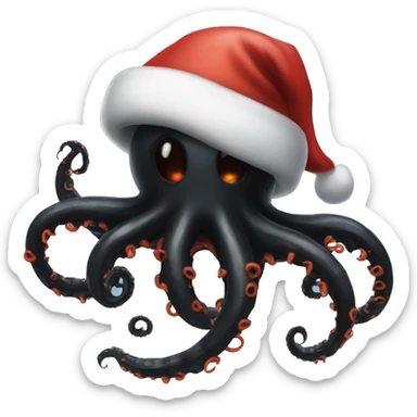 black pumpkin venom tentacles with Santa hat sticker