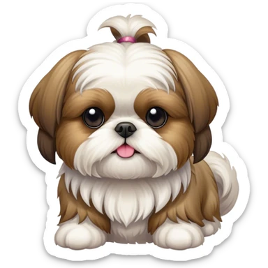 Shihtzu with two tales sticker