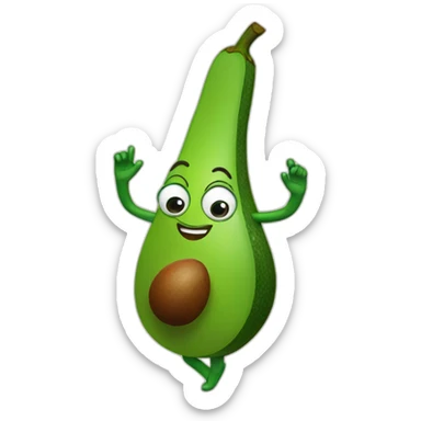 Dancing avocado sticker
