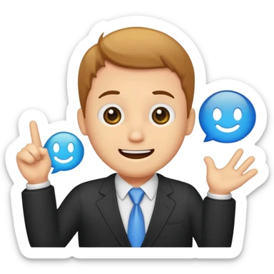 a smili saying in a text buble "get admin by me  is the best" sticker