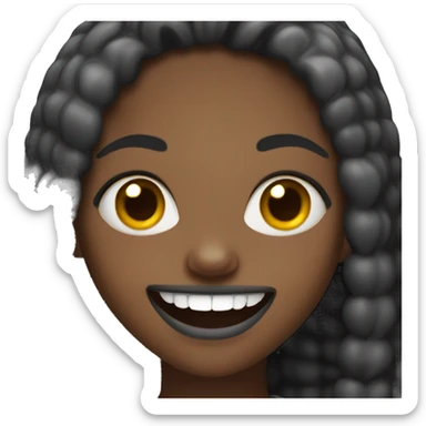 black girl with crooked teeth sticker