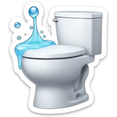 toilet with water spraying out sticker