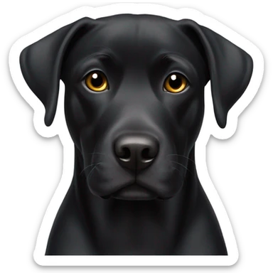 Black Labrador mixed with a Staffy with a white patch on his chest sticker
